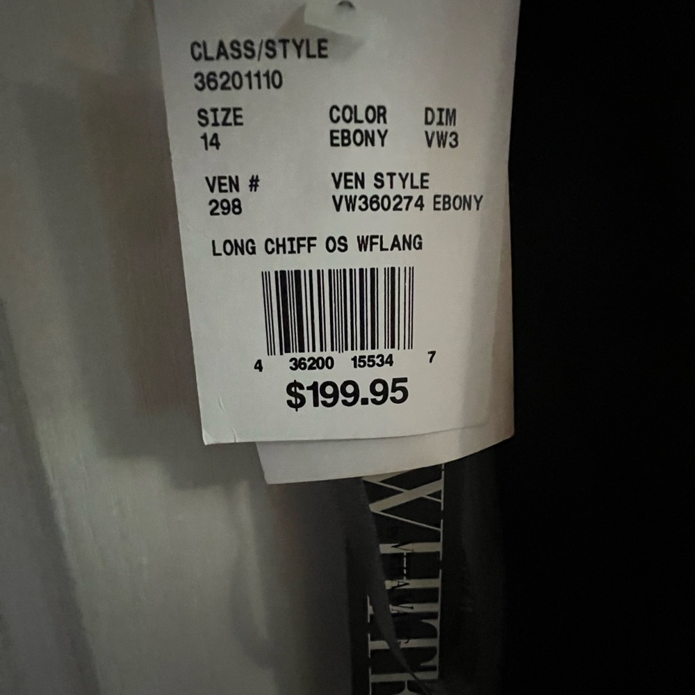 NWT Black chiffon gown White by Vera Wang - 🌹🌹🌹🔥🔥 - Picture 2 of 3